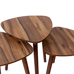 Edsy Home Vera 3'lü Zigon Sehpa Kahverengi