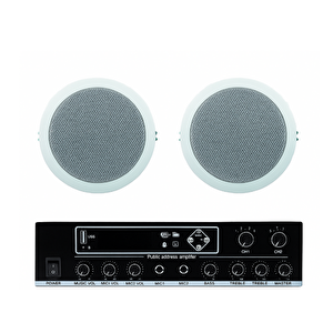 Luxury, 13cm Kaliteli 2 Hoparlör 1 Anfi Asma Tavan Ses Sistemi, Alçıpan Tavan Ses Sistemi