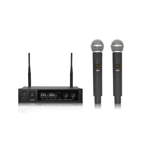 Luxury,2 Kanal Uhf, Kablosuz Çift El Mikrofon Seti
