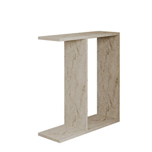 Lotus Modern Yan Sehpa – Kitaplıklı Ve Dekoratif Tasarım, Traverten Desen