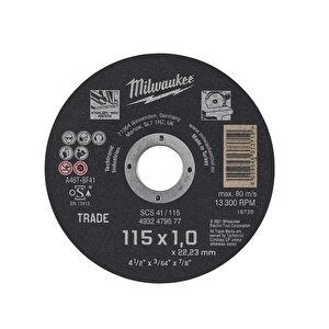 Scs 41 İnox Kesme Taşı 115x1.0mm 10lu