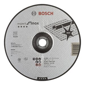 - 230*1,9mm Expert Serisi Bombeli Inox (paslanmaz Çelik) Kesme Diski (taş) - Rapido 2608600711