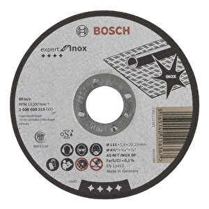 - 115*1,6 Mm Expert Serisi Düz Inox (paslanmaz Çelik) Kesme Diski (taş) 2608600215
