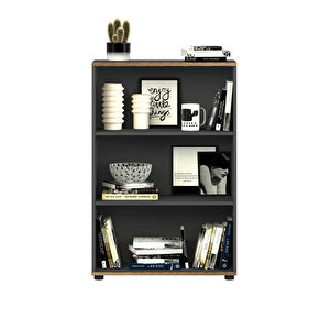 Rio 3 Raflı Kitaplık - Antrasit/kontra 72x109x34 Cm