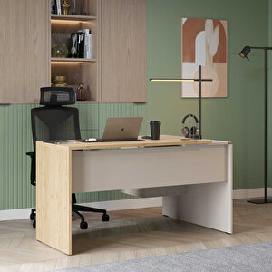 Madrid 3 Çekmeceli L Çalışma Masası - Florida Meşe/vizon 140x75x107 Cm
