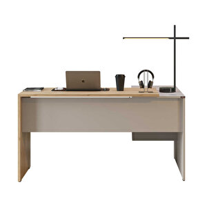 Madrid 3 Çekmeceli L Çalışma Masası - Florida Meşe/vizon 140x75x107 Cm