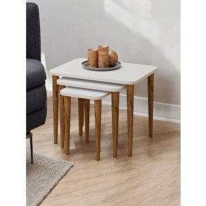 Zigon Sehpa 3 Lü Beyaz