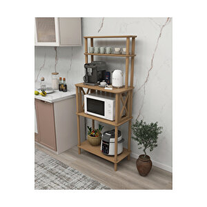 Cafona Kahve & Fırın Köşesi 5 Raflı – Mdf'lam Mutfak Organizeri - Mikrodalga, Standı