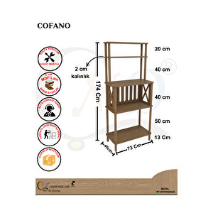 Cafona Kahve & Fırın Köşesi 5 Raflı – Mdf'lam Mutfak Organizeri - Mikrodalga, Standı