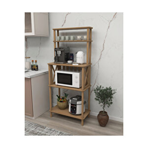 Cafona Kahve & Fırın Köşesi 5 Raflı – Mdf'lam Mutfak Organizeri - Mikrodalga, Standı