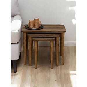 Zigon Sehpa 3 Lü Ceviz