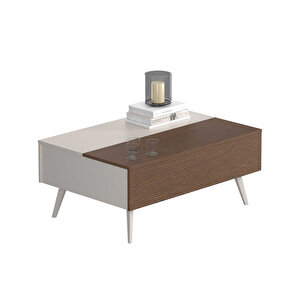 Milano Çekmeceli Dikdörtgen Orta Sehpa - Vizon/zebra 103x44x72 Cm