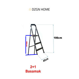 Katre Dayanıklı 2+1 Özel Tasarım Hafif, Kaymaz, Metal Basamaklı Katlanır Merdiven