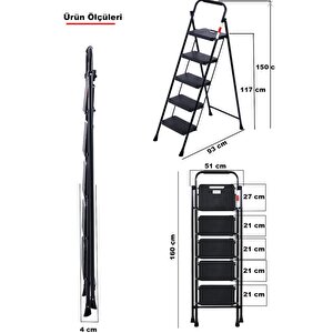 Peri̇lla Stepla 5 Basamak Merdi̇ven