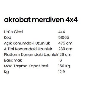 Peri̇lla 4*4 - 4,75 Akrobat Merdiven