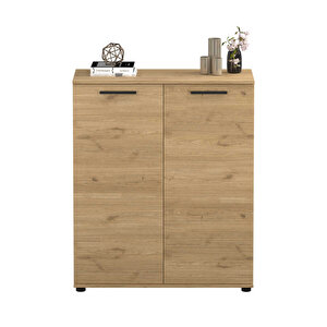 Trendline Çok Amaçlı İki Kapaklı 5 Raflı Dolap Florida Meşe 91x108x35 Cm