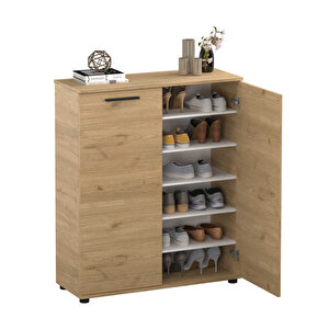 Trendline Çok Amaçlı İki Kapaklı 5 Raflı Dolap Florida Meşe 91x108x35 Cm