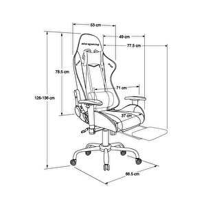 Adore Gaming Prox Ergo Oyuncu Koltuğu - Siyah S.deri 71x126-136x77,5 Cm
