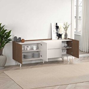 Milano 3 Kapaklı 2 Çekmeceli Konsol Vizon-zebra 210x80x44 Cm