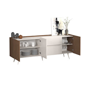 Milano 3 Kapaklı 2 Çekmeceli Konsol Vizon-zebra 210x80x44 Cm