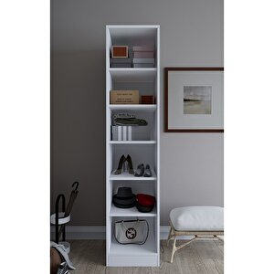 Lucas Tek Kapılı 6 Raflı Çok Amaçlı Dolap