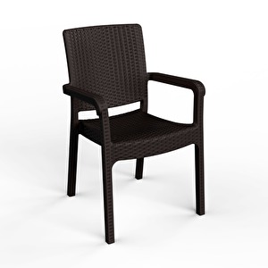 Hilton Plastik Sandalye 2'li Kahverengi