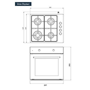 Siyah 2 Li Set ( Fırın - Ocak )