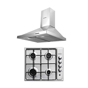 Inox Ankastre 2 Li Set  (ocak-davlumbaz)