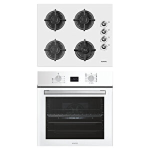 Digital Plus 15 Programlı 2'li Beyaz ankastre Set (ocak-fırın)