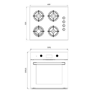 Digital Plus 15 Programlı 2'li Beyaz ankastre Set (ocak-fırın)