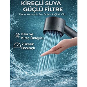 Masaj Başlıklı Su Atasarruflu Kireç Önleyici Özellikli Yüksek Basınç Duş Başlığı(2filtreli)