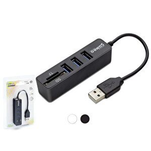 Hdx7009 Usb-a 2.0 - 3xusb 2.0 Hub + Sd/tf Kart Okuyuculu Usb Çoklayıcı - Siyah