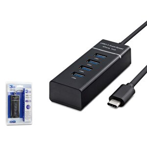 Hdx7045 Type-c 3.1 - 1xusb 3.0 + 3xusb 2.0 Type-c Çoklayıcı - Siyah