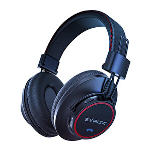 Syrox S26 Hafıza Kartı + 3.5mm Aux Destekli Bluetooth 5.0 Kablosuz Mikrofonlu Kulaküstü Kulaklık - Siyah