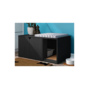 Purrfect - Kedi Tuvaleti Mobilyası - Siyah Siyah