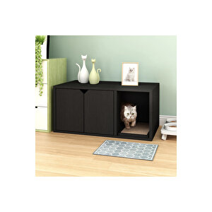 Purrfect - Kedi Tuvaleti Mobilyası - Siyah Siyah