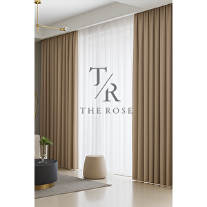 Bej Blackout, Işık Geçirmez, Karartma Perde, Pilesiz, Lüks, A+ Kalite, Tek Kanat, Güneşlik 220x200 cm