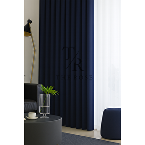 Lacivert Blackout, Işık Geçirmez, Karartma Perde, Pilesiz, Lüks, A+ Kalite, Tek Kanat, Güneşlik 400x210 cm