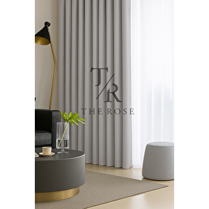 Açık Gri Blackout, Işık Geçirmez, Karartma Perde, Pilesiz, Lüks, A+ Kalite, Tek Kanat, Güneşlik 250x280 cm