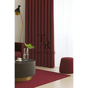 Bordo Blackout, Işık Geçirmez, Karartma Perde, Pilesiz, Lüks, A+ Kalite, Tek Kanat, Güneşlik 320x180 cm