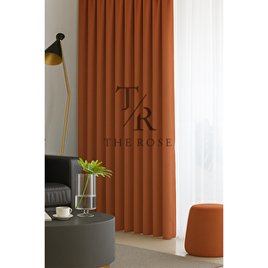 Kiremit Blackout, Işık Geçirmez, Karartma Perde, Pilesiz, Lüks, A+ Kalite, Tek Kanat, Güneşlik 350x250 cm