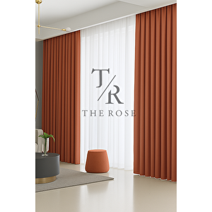 Kiremit Blackout, Işık Geçirmez, Karartma Perde, Pilesiz, Lüks, A+ Kalite, Tek Kanat, Güneşlik 350x250 cm