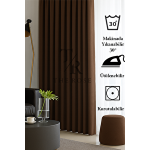 Kahverengi Blackout, Işık Geçirmez, Karartma Perde, Pilesiz, Lüks, A+ Kalite, Tek Kanat, Güneşlik 300x230 cm
