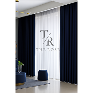 Lacivert Blackout, Işık Geçirmez, Karartma Perde, Pilesiz, Lüks, A+ Kalite, Tek Kanat, Güneşlik 150x260 cm