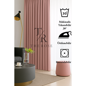 Pudra Blackout, Işık Geçirmez, Karartma Perde, Pilesiz, Lüks, A+ Kalite, Tek Kanat, Güneşlik 270x170 cm