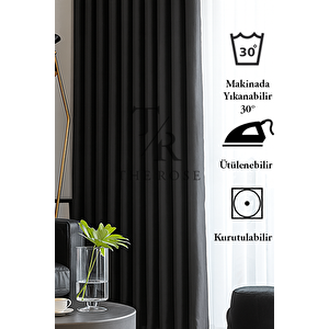 Antrasit Blackout, Işık Geçirmez, Karartma Perde, Pilesiz, Lüks, A+ Kalite, Tek Kanat, Güneşlik 150x280 cm