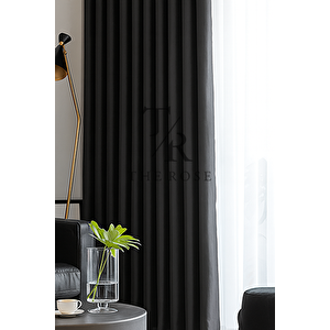 Antrasit Blackout, Işık Geçirmez, Karartma Perde, Pilesiz, Lüks, A+ Kalite, Tek Kanat, Güneşlik 350x260 cm
