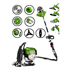 4x4 7 Parça 2 Zamanlı Sırt Tipi Benzinli Motorlu Tırpan Ot Çim Çayır Biçme Kesme Makinesi