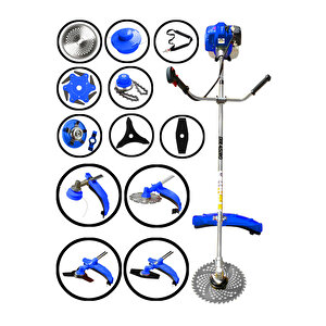 Profesyonel 7 Parça 2 Zamanlı Yan Tipi Benzinli Motorlu Tırpan Ot Çim Çayır Biçme Kesme Makinesi
