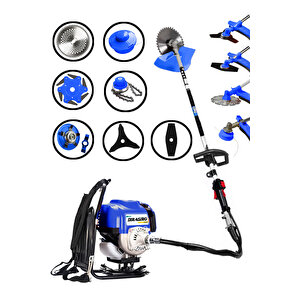 4x4 7 Parça 2 Zamanlı Sırt Tipi Benzinli Motorlu Tırpan Ot Çim Çayır Biçme Kesme Makinesi